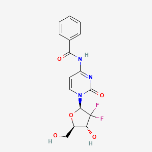 molecular formula C16H15F2N3O5 B599860 Cytidine, N-benzoyl-2'-deoxy-2',2'-difluoro- CAS No. 142816-70-4