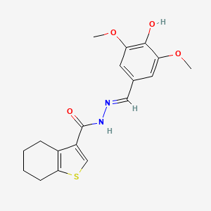 molecular formula C18H20N2O4S B5998676 N'-(4-hydroxy-3,5-dimethoxybenzylidene)-4,5,6,7-tetrahydro-1-benzothiophene-3-carbohydrazide 