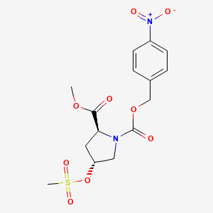 (2S,4R)-2-Methyl 1-(4-nitrobenzyl) 4-((methylsulfonyl)oxy)pyrrolidine-1,2-dicarboxylate