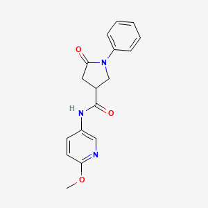 molecular formula C17H17N3O3 B5998754 N-(6-methoxypyridin-3-yl)-5-oxo-1-phenylpyrrolidine-3-carboxamide 