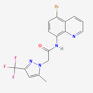 molecular formula C16H12BrF3N4O B5998771 N-(5-bromoquinolin-8-yl)-2-[5-methyl-3-(trifluoromethyl)-1H-pyrazol-1-yl]acetamide 