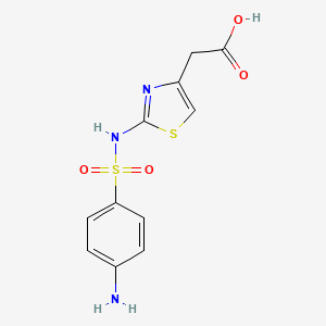 2-[2-[(4-Aminophenyl)sulfonylamino]-1,3-thiazol-4-yl]acetic acid