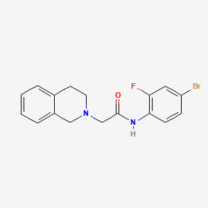 molecular formula C17H16BrFN2O B5998825 N-(4-bromo-2-fluorophenyl)-2-(3,4-dihydroisoquinolin-2(1H)-yl)acetamide 
