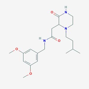 molecular formula C20H31N3O4 B5998832 N-[(3,5-dimethoxyphenyl)methyl]-2-[1-(3-methylbutyl)-3-oxopiperazin-2-yl]acetamide 