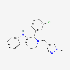 molecular formula C22H21ClN4 B5998940 1-(3-chlorophenyl)-2-[(1-methyl-1H-pyrazol-4-yl)methyl]-2,3,4,9-tetrahydro-1H-beta-carboline 