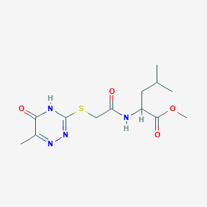 molecular formula C13H20N4O4S B5998965 methyl N-{[(6-methyl-5-oxo-4,5-dihydro-1,2,4-triazin-3-yl)sulfanyl]acetyl}leucinate 