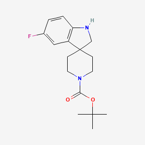 molecular formula C17H23FN2O2 B599900 叔丁基-5-氟螺[吲哚啉-3,4'-哌啶]-1'-甲酸酯 CAS No. 167484-91-5