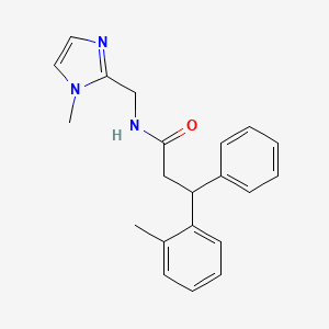 molecular formula C21H23N3O B5999019 N-[(1-methyl-1H-imidazol-2-yl)methyl]-3-(2-methylphenyl)-3-phenylpropanamide 