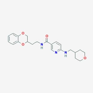 molecular formula C22H27N3O4 B5999077 N-[2-(2,3-dihydro-1,4-benzodioxin-2-yl)ethyl]-6-[(tetrahydro-2H-pyran-4-ylmethyl)amino]nicotinamide 