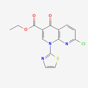 molecular formula C14H10ClN3O3S B599909 Ethyl 7-chloro-4-oxo-1-(thiazol-2-yl)-1,4-dihydro-1,8-naphthyridine-3-carboxylate CAS No. 174726-87-5