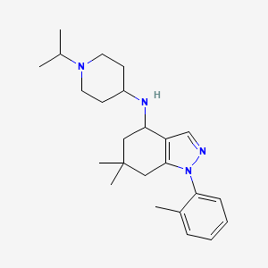 molecular formula C24H36N4 B5999132 N-(1-isopropyl-4-piperidinyl)-6,6-dimethyl-1-(2-methylphenyl)-4,5,6,7-tetrahydro-1H-indazol-4-amine 