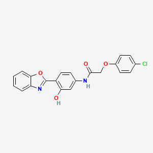 molecular formula C21H15ClN2O4 B5999406 N-[4-(1,3-benzoxazol-2-yl)-3-hydroxyphenyl]-2-(4-chlorophenoxy)acetamide 