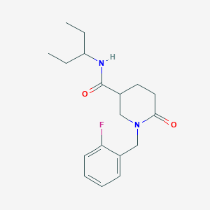 molecular formula C18H25FN2O2 B5999428 N-(1-ethylpropyl)-1-(2-fluorobenzyl)-6-oxo-3-piperidinecarboxamide 