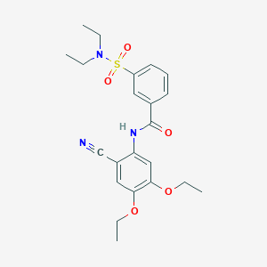 molecular formula C22H27N3O5S B5999459 N-(2-cyano-4,5-diethoxyphenyl)-3-(diethylsulfamoyl)benzamide 