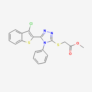 molecular formula C19H14ClN3O2S2 B5999519 methyl {[5-(3-chloro-1-benzothien-2-yl)-4-phenyl-4H-1,2,4-triazol-3-yl]thio}acetate 