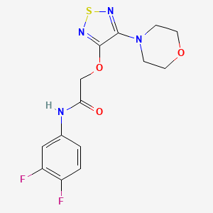 molecular formula C14H14F2N4O3S B5999530 N-(3,4-difluorophenyl)-2-{[4-(morpholin-4-yl)-1,2,5-thiadiazol-3-yl]oxy}acetamide 