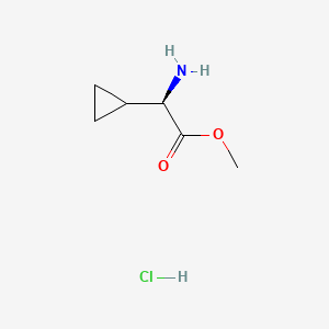 molecular formula C6H12ClNO2 B599957 (R)-Amino-cyclopropyl-acetic acid methyl ester hydrochloride CAS No. 138326-69-9