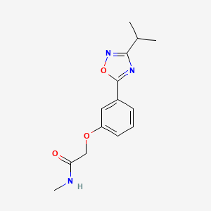 molecular formula C14H17N3O3 B5999571 N-Methyl-2-{3-[3-(propan-2-YL)-1,2,4-oxadiazol-5-YL]phenoxy}acetamide 