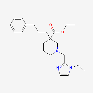 molecular formula C23H33N3O2 B5999596 ethyl 1-[(1-ethyl-1H-imidazol-2-yl)methyl]-3-(3-phenylpropyl)-3-piperidinecarboxylate 
