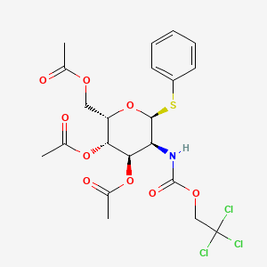 molecular formula C21H24Cl3NO9S B599966 Phenyl 3,4,6-Tri-O-acetyl-2-deoxy-1-thio-2-(2,2,2-trichloroethoxyformamido)-beta-D-glucopyranoside CAS No. 187022-49-7