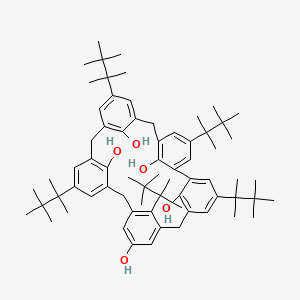 molecular formula C75H110O5 B599972 4,16,22,28,33-Pentakis(2,3,3-trimethylbutan-2-yl)hexacyclo[24.3.1.12,6.18,12.114,18.120,24]tetratriaconta-1(29),2,4,6(34),8,10,12(33),14,16,18(32),20(31),21,23,26(30),27-pentadecaene-10,30,31,32,34-pentol CAS No. 138452-84-3