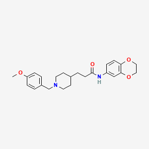 molecular formula C24H30N2O4 B5999726 N-(2,3-dihydro-1,4-benzodioxin-6-yl)-3-[1-(4-methoxybenzyl)-4-piperidinyl]propanamide 