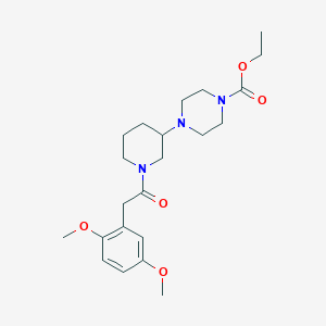 molecular formula C22H33N3O5 B5999769 Ethyl 4-[1-[2-(2,5-dimethoxyphenyl)acetyl]piperidin-3-yl]piperazine-1-carboxylate 