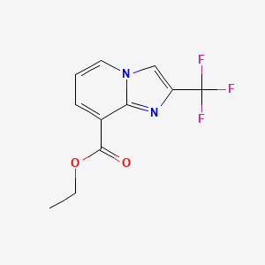 molecular formula C11H9F3N2O2 B599991 Ethyl 2-(trifluoromethyl)imidazo[1,2-a]pyridine-8-carboxylate CAS No. 133427-48-2