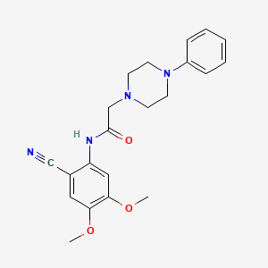 molecular formula C21H24N4O3 B5999942 N-(2-CYANO-4,5-DIMETHOXYPHENYL)-2-(4-PHENYL-1-PIPERAZINYL)ACETAMIDE 