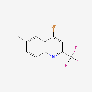 molecular formula C11H7BrF3N B599995 4-Bromo-6-methyl-2-(trifluoromethyl)quinoline CAS No. 18706-27-9