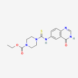 molecular formula C16H19N5O3S B5999966 ethyl 4-[(4-oxo-3H-quinazolin-6-yl)carbamothioyl]piperazine-1-carboxylate 