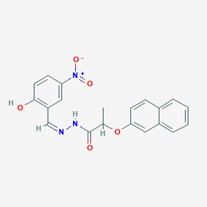 molecular formula C20H17N3O5 B6000057 N-[(Z)-(2-hydroxy-5-nitrophenyl)methylideneamino]-2-naphthalen-2-yloxypropanamide 