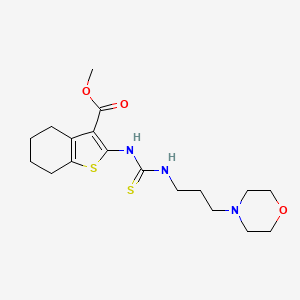 molecular formula C18H27N3O3S2 B6000084 methyl 2-[({[3-(4-morpholinyl)propyl]amino}carbonothioyl)amino]-4,5,6,7-tetrahydro-1-benzothiophene-3-carboxylate 