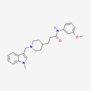 molecular formula C25H31N3O2 B6000142 N-(3-methoxyphenyl)-3-{1-[(1-methyl-1H-indol-3-yl)methyl]-4-piperidinyl}propanamide 