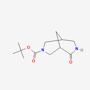 molecular formula C12H20N2O3 B600018 Tert-butyl 6-oxo-3,7-diazabicyclo[3.3.1]nonane-3-carboxylate CAS No. 183277-52-3