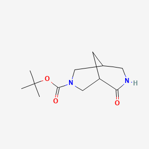 molecular formula C12H20N2O3 B600018 6-Oxo-3,7-diazabicyclo[3.3.1]nonane-3-carboxylic acid tert-butylester CAS No. 183277-52-3