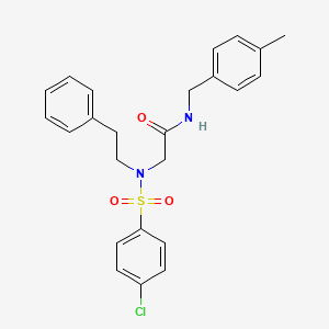 molecular formula C24H25ClN2O3S B6000205 N-[(4-Methylphenyl)methyl]-2-[N-(2-phenylethyl)4-chlorobenzenesulfonamido]acetamide 