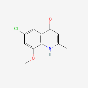 molecular formula C11H10ClNO2 B600028 6-Chloro-8-methoxy-2-methylquinolin-4-ol CAS No. 1206-97-9