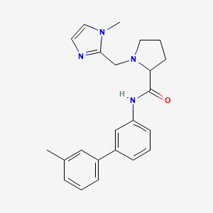 molecular formula C23H26N4O B6000396 N-(3'-methyl-3-biphenylyl)-1-[(1-methyl-1H-imidazol-2-yl)methyl]prolinamide 