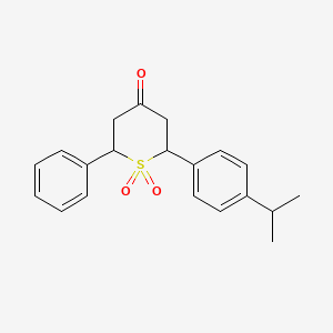 molecular formula C20H22O3S B600040 Tetrahydro-2-[4-(1-methylethyl)phenyl]-6-phenyl-4H-thiopyran-4-one 1,1-dioxide CAS No. 174493-22-2