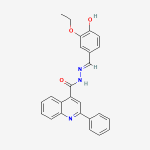 molecular formula C25H21N3O3 B6000440 N'-[(E)-(3-ethoxy-4-hydroxyphenyl)methylidene]-2-phenyl-4-quinolinecarbohydrazide 