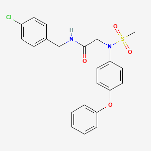 molecular formula C22H21ClN2O4S B6000470 N-[(4-CHLOROPHENYL)METHYL]-2-[N-(4-PHENOXYPHENYL)METHANESULFONAMIDO]ACETAMIDE 