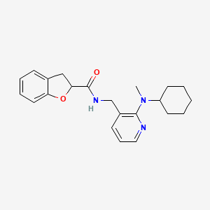 molecular formula C22H27N3O2 B6000588 N-[[2-[cyclohexyl(methyl)amino]pyridin-3-yl]methyl]-2,3-dihydro-1-benzofuran-2-carboxamide 