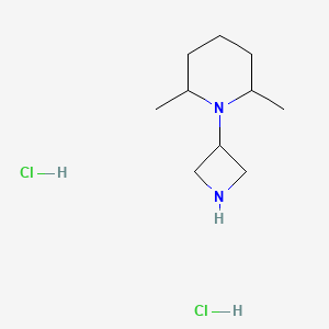 molecular formula C10H22Cl2N2 B600066 1-(3-Azetidinyl)-2,6-dimethyl-piperidine dihydrochloride CAS No. 178311-94-9