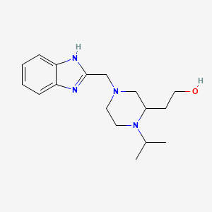 molecular formula C17H26N4O B6000741 2-[4-(1H-benzimidazol-2-ylmethyl)-1-isopropyl-2-piperazinyl]ethanol 