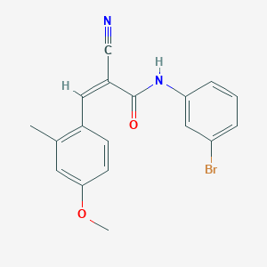 molecular formula C18H15BrN2O2 B6000751 N-(3-bromophenyl)-2-cyano-3-(4-methoxy-2-methylphenyl)acrylamide 