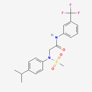molecular formula C19H21F3N2O3S B6000836 N~2~-(4-isopropylphenyl)-N~2~-(methylsulfonyl)-N~1~-[3-(trifluoromethyl)phenyl]glycinamide 