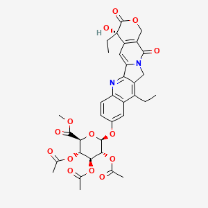 molecular formula C35H36N2O14 B600084 (4S)-4,11-Diethyl-4-hydroxy-3,14-dioxo-3,4,12,14-tetrahydro-1H-pyrano[3',4':6,7]indolizino[1,2-b]quinolin-9-yl methyl 2,3,4-tri-O-acetyl-beta-D-glucopyranosiduronate CAS No. 121098-77-9