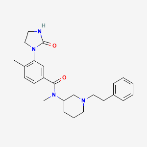 molecular formula C25H32N4O2 B6000857 N,4-dimethyl-3-(2-oxo-1-imidazolidinyl)-N-[1-(2-phenylethyl)-3-piperidinyl]benzamide 