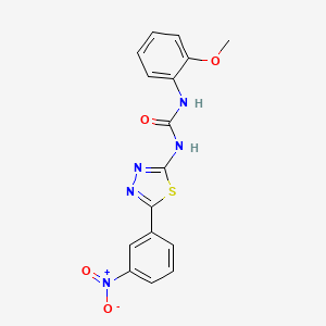 molecular formula C16H13N5O4S B6000871 N-(2-methoxyphenyl)-N'-[5-(3-nitrophenyl)-1,3,4-thiadiazol-2-yl]urea 